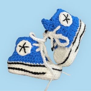 Handmade Crochet Baby Converse 3-6 Months